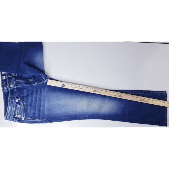 MISS ME CHLOE BOOT Jeans Women's Size 30 Embellished Cross Style #M3437B in EUC - Picture 15 of 16